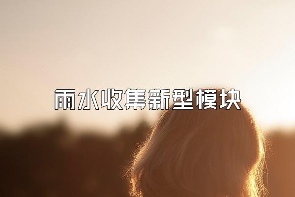 雨水收集新型模块