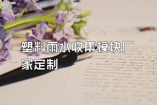 塑料雨水收集模块厂家定制