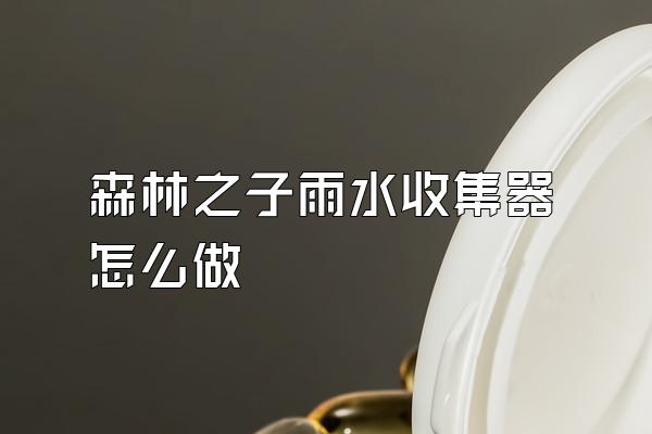 森林之子雨水收集器怎么做