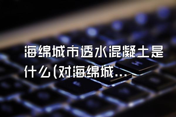 海绵城市透水混凝土是什么(对海绵城市透水混凝土的定义与特点介绍)