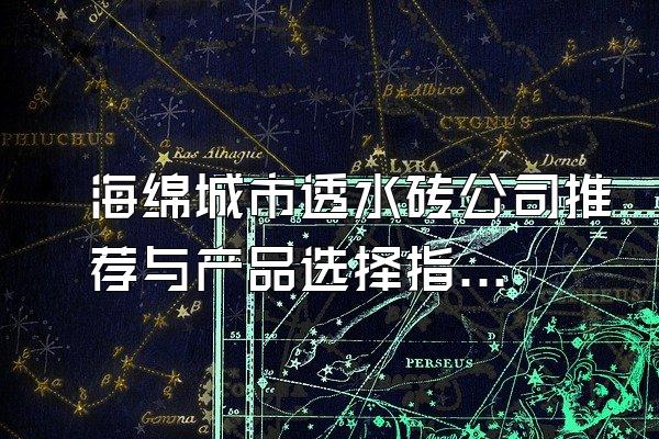 海绵城市透水砖公司推荐与产品选择指南()