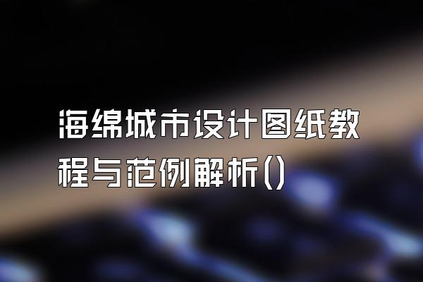 海绵城市设计图纸教程与范例解析()