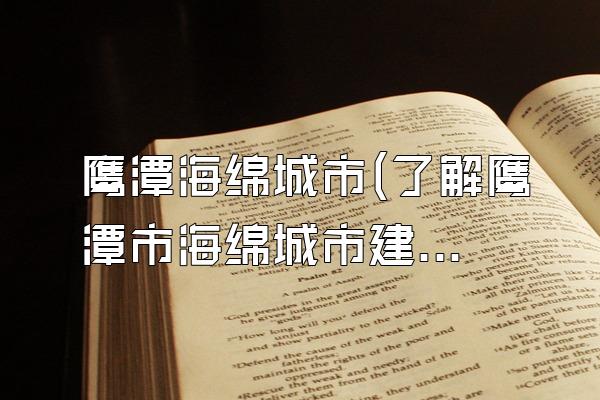 鹰潭海绵城市(了解鹰潭市海绵城市建设的情况)