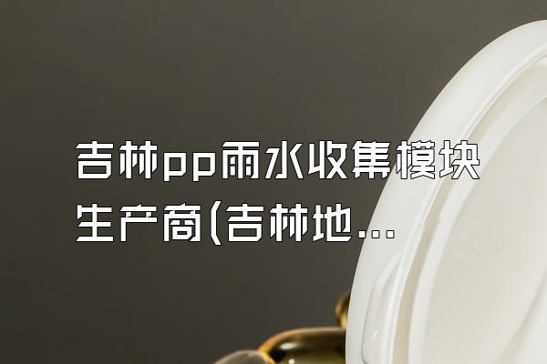 吉林pp雨水收集模块生产商(吉林地区的pp雨水收集模块生产商)