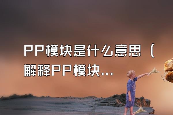 PP模块是什么意思 (解释PP模块的意思)