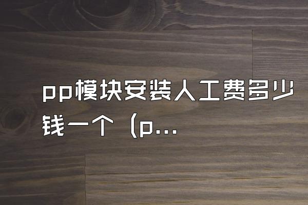 pp模块安装人工费多少钱一个 (pp模块安装的人工费用是多少)