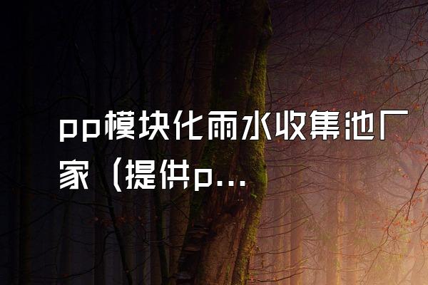 pp模块化雨水收集池厂家 (提供pp模块化雨水收集池的厂家)