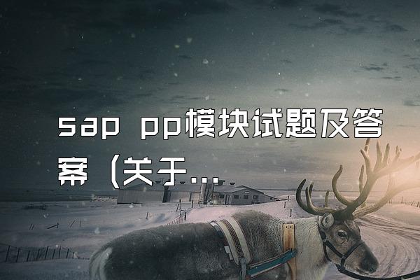 sap pp模块试题及答案 (关于sap pp模块的试题和答案)