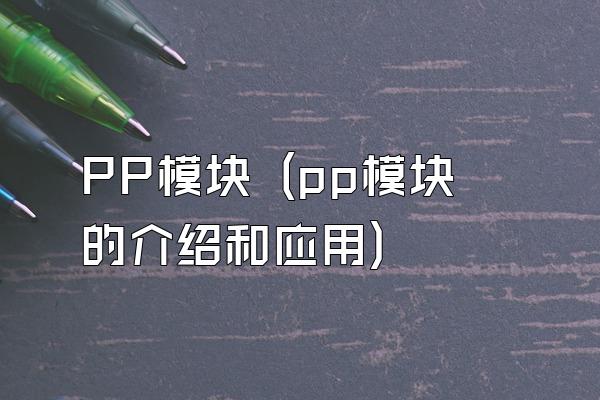 PP模块 (pp模块的介绍和应用)